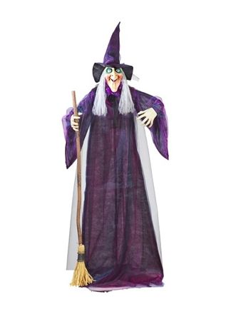 Halloween Animated talking & turning witch 183cm.