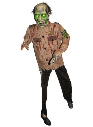 Halloween animated Zombie politie 170cm.