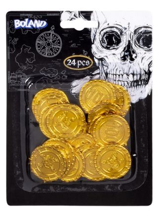 Piraten Muntstukken goud  24 stuks