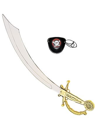 Piraten zwaard met ooglap 46cm.