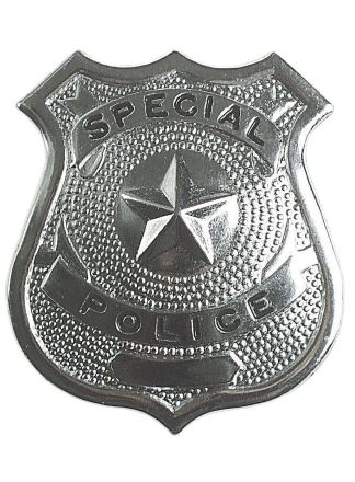 Politie badge zilver 6x6cm.