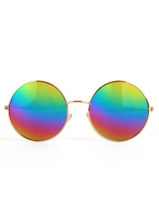 Grote ronde bril met regenboog glas