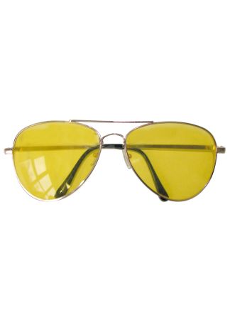Retro bril (geel glas)