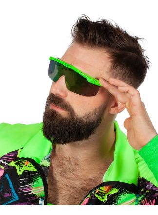 Jaren 80 spiegel bril groen