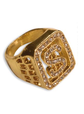 Ring goud strass dollar