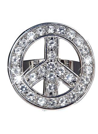 Ring peace & love glitter