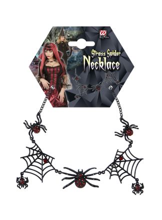 Strass spider necklace