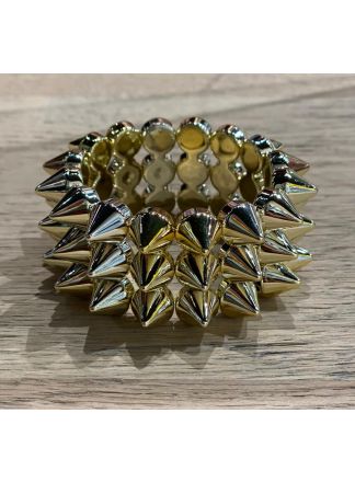 Armband spikes goud-zilver