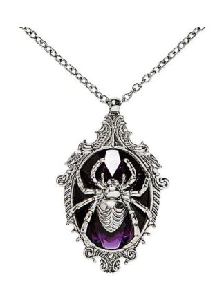 Paarse spider halloween ketting