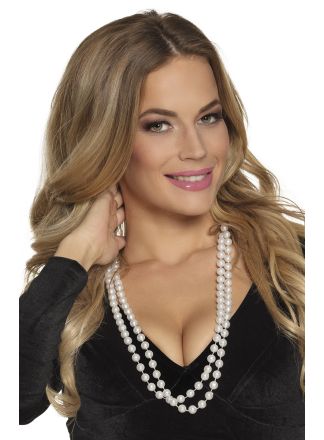 Charleston ketting wit parels