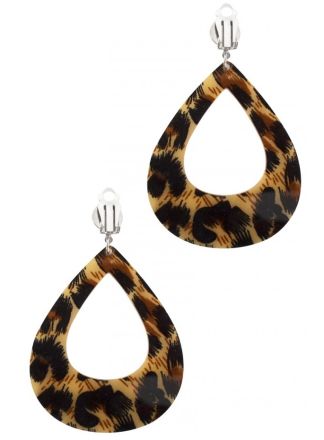 Foute oorbellen panterprint 2stuks