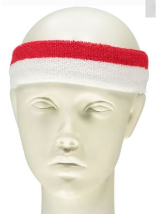 Hoofd zweetband rood-wit