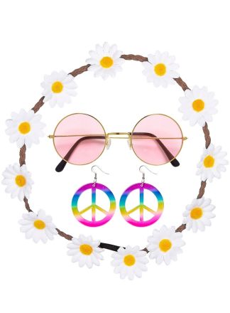 Jaren 60 hippie set 4dlg.