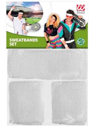 Zweetband set wit 3dlg.