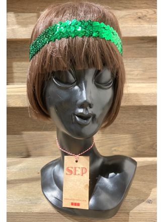 Hoofdband pailletten groen