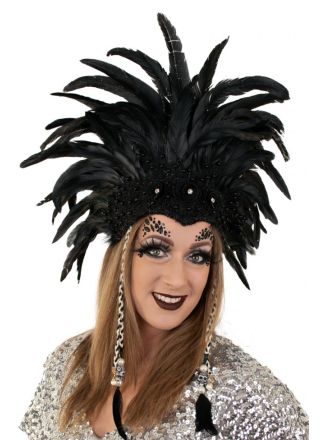 Veren hoofdtooi zwarte veren