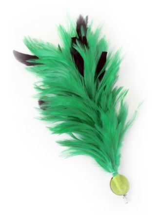 Verenpluim groen 30cm. speld/clip