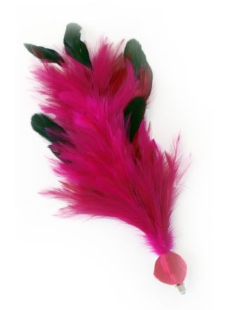Verenpluim pink 30cm. met speld en clip