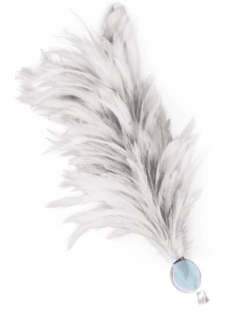 Verenpluim wit 30cm. speld en clip