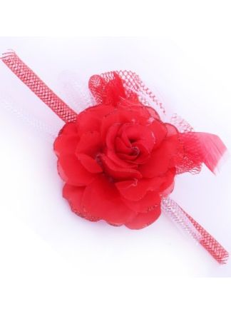 Broche rood-wit  met tube/veertjes