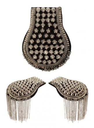 Epauletten met spikes zilver 2stuks