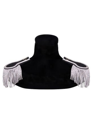 Luxe epauletten zilver-zwart 2stuks