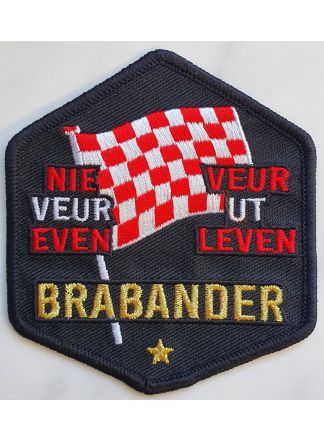 Embleem Brabander ben je niet voor even 10x8cm.