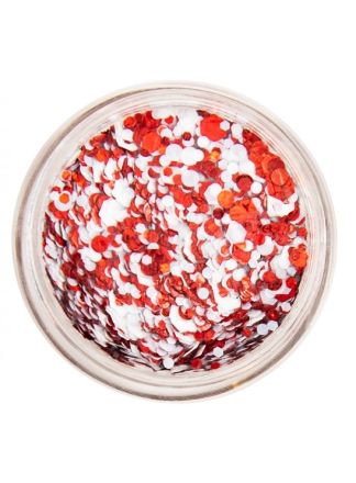 PXP pressed chunky glitter rood-wit 10ml.