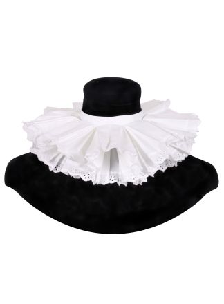 Kraag Basso zeer luxe wit klittenband