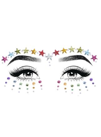 Sky face jewel stickers regenboog