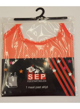 Net singlet shirt fluor oranje