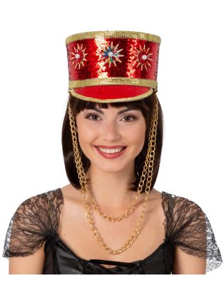 Pailletten Militaire pet rood (maat 59)