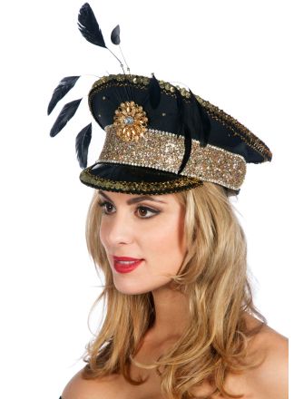 Cap Burning Man black (with feather)