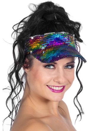 Sun Visor Rainbow sequins