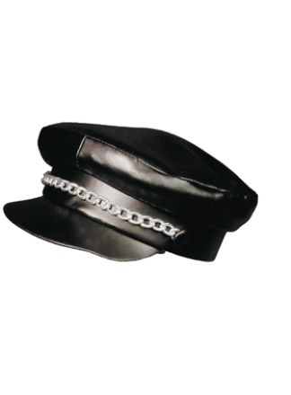 Pet macho leer zwart/ketting