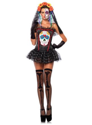 Leg Avenue Bustier Sugar Skull