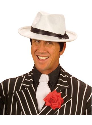 Gangster hoed velvet wit