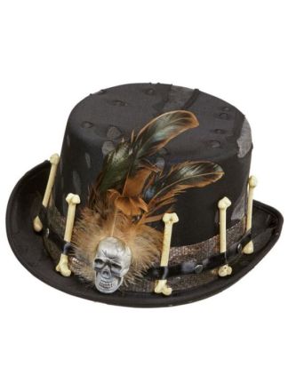 Hoge hoed VOODOO met doodskop
