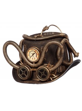 Steampunk hoed met goggles en temperatuurmeter