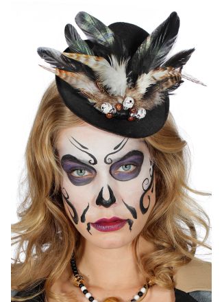 Minihoed Voodoo met doodskoppen