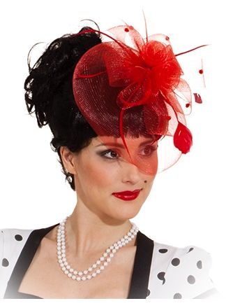 Haardeko met tule rood (kam)