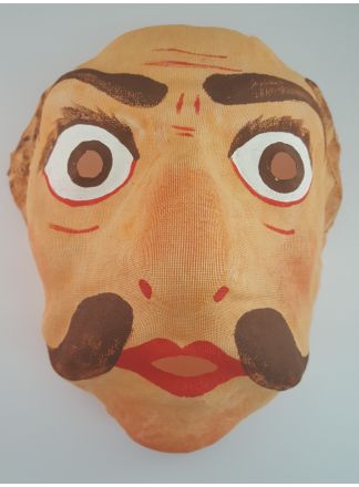 Gaasmasker man met snor