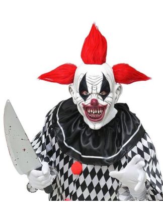 Horror clown ful head mask with hair