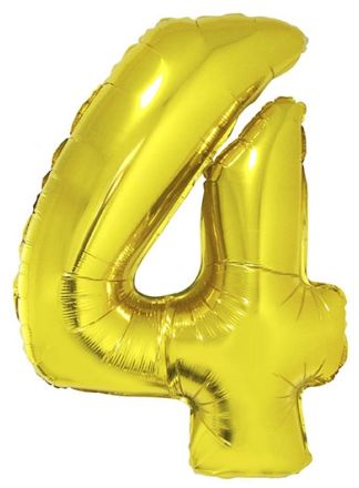 Folieballon goud 102cm. cijfer 4 (excl.helium)