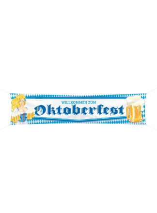 Oktoberfest Bierpullen Spandoek 180x40cm.