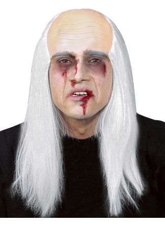 Zombie schedel wit haar