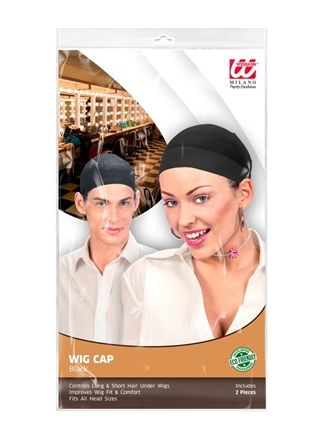 Pruiken kapjes zwart 2stuks