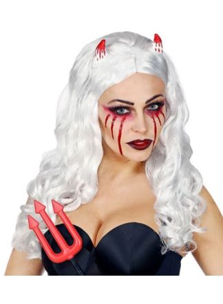 Halloween pruik Satanic met oortjes