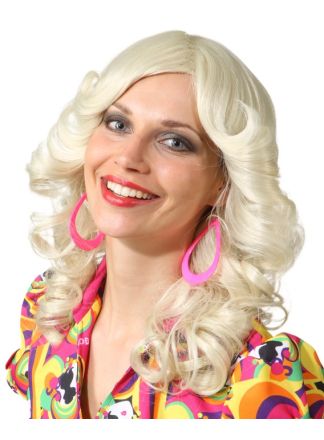 Pruik dames 70's blond krul