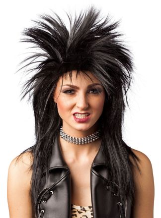 Luxe pruik Rocklady zwart